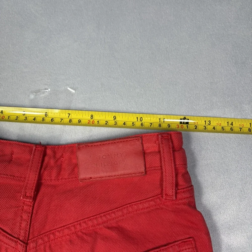 Tommy Hilfiger Jeans Women's Size 24X32 Actual 24X24.5  Red High-Rise Wide-Leg